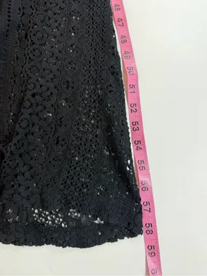 Abercrombie & Fitch Boho Cottagecore‎ Crochet Lace Maxi Dress Black Large thumbnail 9