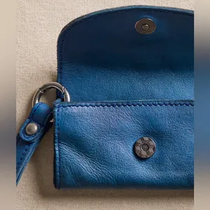 Free People Leather Bag Lanyard - Sapphire thumbnail 3