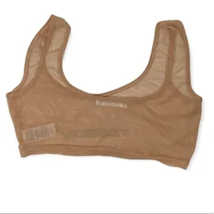 Missguided Tomboy nude‎ color sheer mesh bra top size 0 thumbnail 2