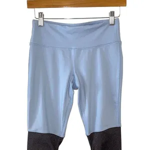 Alo Yoga Womens Goddess Colorblock Ruched High Waist Leggings Blue Black Size XS thumbnail 4