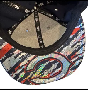 New Era NWOT Chicago Bears Hat Blue Black Orange Metallic 7 1/8 thumbnail 4