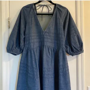 Sweet Surrender Denim Puff Sleeve Dress thumbnail 4