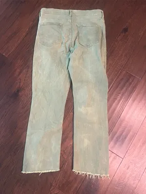 MOTHER Olive Green the Insider Crop Step Fray Denim Jeans 33 GUC thumbnail 3