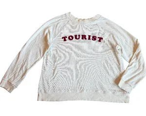 Wildfox Tourist Pullover Sweatshirt Sweater Vacation Travel Layering Size Medium thumbnail 1