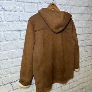Lauren Ralph Lauren Dry Goods Jacket Sherpa Lined Hooded Coat Brown Women Large thumbnail 12