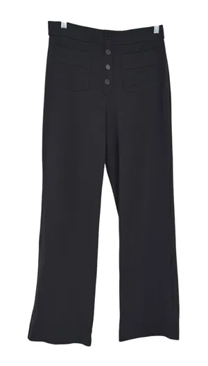 Halara High Waisted Button Front Flare Work Pants Black L Tall Stretch thumbnail 1