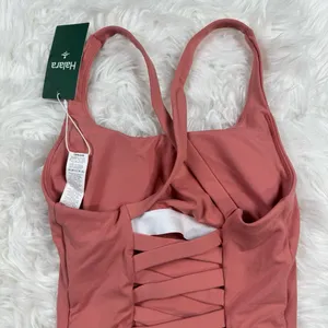 Halara Crisscross Backless Built In Bra Tank Top Blooming Dahlia Size XXS thumbnail 6