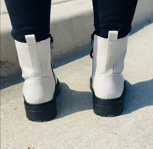 White Lace Combat Boots Size 9 thumbnail 4