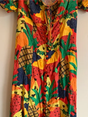 FARM Rio Fruit Salad MIDI Dress Women Size Small Summer Beach Outfit thumbnail 2