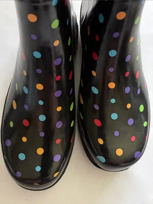 Western Chief Black Rain Boots with Multicolor Polka Dots thumbnail 8