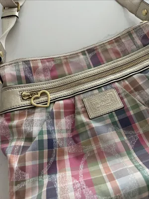 Vintage Coach Plaid Signature C Optic Canvas Shoulder/Crossbody Bag thumbnail 2
