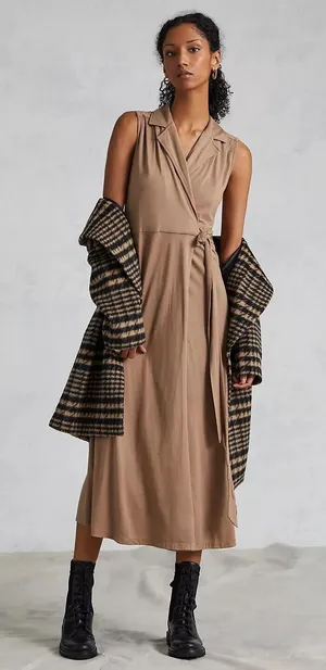 NWT Anthropologie Porridge Wrap Maxi Shirtdress Size S. B-4 thumbnail 1