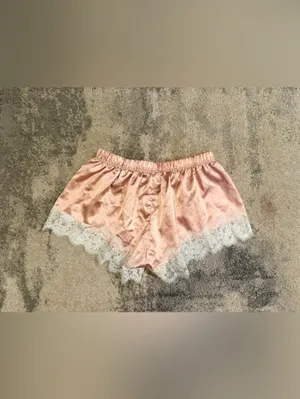 Women's Zramiwo Pink Satin Lace Sleep Shorts thumbnail 4