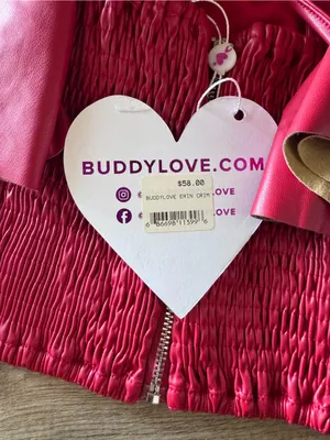 Buddy Love Erin Vegan Leather Top in Crimson Size S NWT thumbnail 5