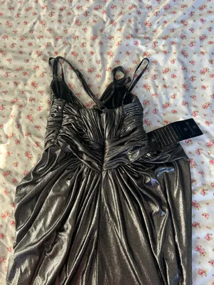 bebe Black Metallic Cocktail Dress thumbnail 3