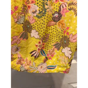 LOFT‎ Womens Yellow Floral Linen Blend Square Neck Puff Sleeve Blouse L Tropical thumbnail 4