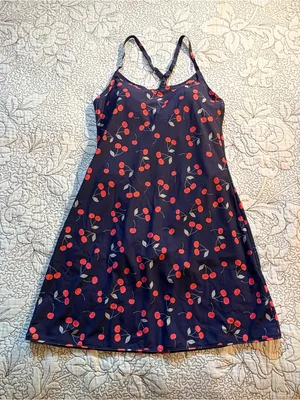 💥NWT Outdoor Voices Exercise Dress Very Cherry Navy Shorts UPF 50+ XS🧡 thumbnail 12