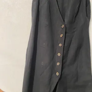 ASTR The Label Black Linen Blend Midi Dress Sleeveless Button thumbnail 10
