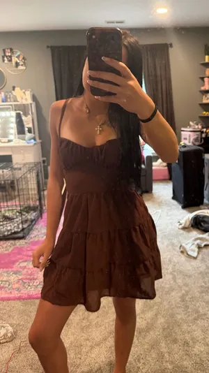 Brown Mini Dress Altar'd State thumbnail 1