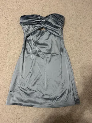 Blue Satin Mini Dress thumbnail 1