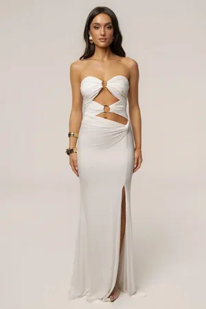 J. Lux Label IVORY ATHENA CUTOUT MAXI DRESS thumbnail 3