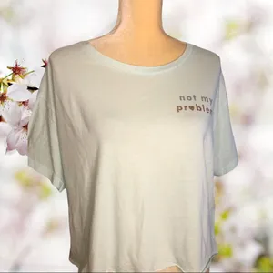 Pink pale green cropped T-shirt thumbnail 1