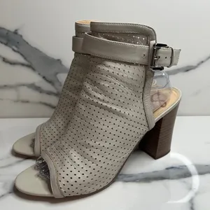 Sam Edelman Wmns Gray Leather Emmie Sandals Sz 10 Block Heel Festival Boho FLAW thumbnail 3