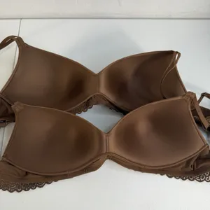 No Boundaries Sz XL Bra Lot Of 2 Light Lift Wire Free Brown Latte T-Shirt Padded thumbnail 8