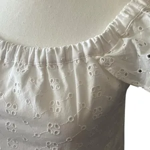 J. Crew White Eyelet Off the Shoulder Dress Women's XXS Lace Feminine‎ Mini thumbnail 5