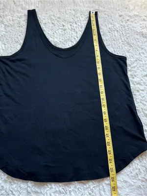 Quince Tank Top Women M Black Scoop Neck Cotton Modal Jersey Basic Minimalist thumbnail 5
