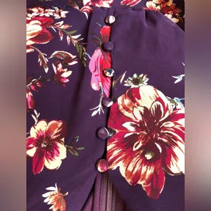 Lulus Always Yours Plum Purple Floral Print Long Sleeve Skater Dress Size L thumbnail 6