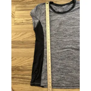 Lululemon Time To Sweat Short Sleeve Top Colorblock‎ Yoga Space Gray Black S/M thumbnail 5