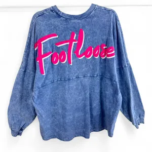 Spirit Jersey Footloose Acid Wash Blue Pink Puff Print Oversized Shirt XL Womens thumbnail 2