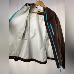 Stoic Nikwax Hooded Full Zip Jacket in Brown Blue Size‎ Small thumbnail 9