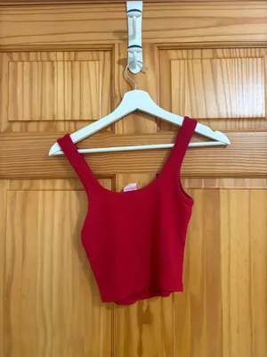 Full Tilt Size Small Red Ribbed Crop Top Tank Top thumbnail 6