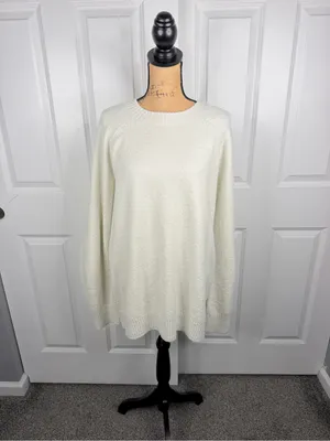AYR The Big Really Tired Sweater Ivory Organic Cotton Size L NWOT thumbnail 2