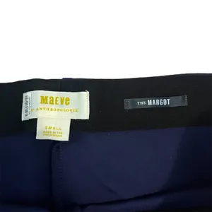 NWT Maeve Anthropologie The Margot Navy Red Side‎ Stripe Flare Pants Sz Small thumbnail 8