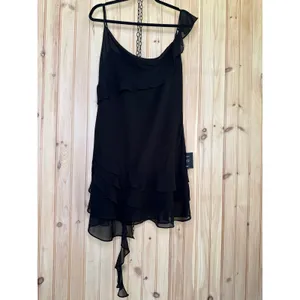 NWT Lulus Alluring Presence Black Ruffled Tiered Mini Dress LBD Party Size XL thumbnail 2