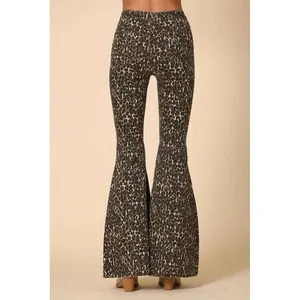 Blank Paige Leopard Print Bell Bottom Jeans Raw Hem Size M thumbnail 2