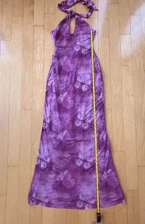 Princess Polly nathaleia purple butterfly backless halter dress thumbnail 3