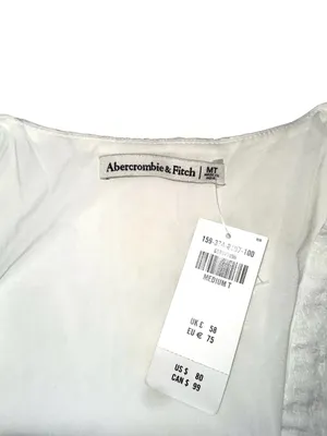 NWT Abercrombie & Fitch Textured Plunge White Mini Dress MEDIUM TALL thumbnail 5
