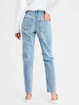 AMERICAN EAGLE AE Ripped Mom Jean High Rise Distressed in Cool Classic Size 2 thumbnail 4