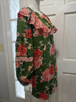 Farm Rio by Antropologie Floral Print Elinor Tunic Dress Size Medium thumbnail 10