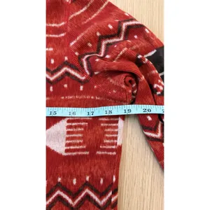 Lauren Ralph Lauren Aztec Red Quarter Zip 3/4 Sleeve Thermal Top Large thumbnail 5