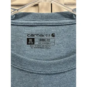 Carhartt Loose Fit Womens Size XL Long Sleeve T-Shirt Work Tee Blue Logo Graphic thumbnail 2