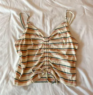 O’Neill White Striped Cinch Tank Top Size Medium thumbnail 1
