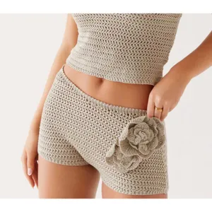 Peppermayo Crochet Mini Shorts Maia Rose Size M in Sage Green thumbnail 4