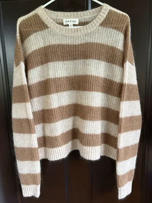 Like New Cloth & Stone Striped Mohair Wool Blend Sweater Size Large thumbnail 1