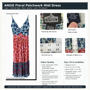 918 Angie XL Floral Patchwork Boho Midi Dress thumbnail 17