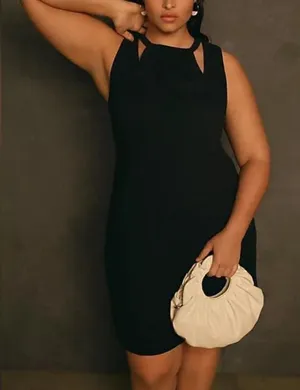 Anthropologie T.La Sleeveless Double Tank Layer Ribbed‎ Cut Out Midi Dress S NEW thumbnail 1